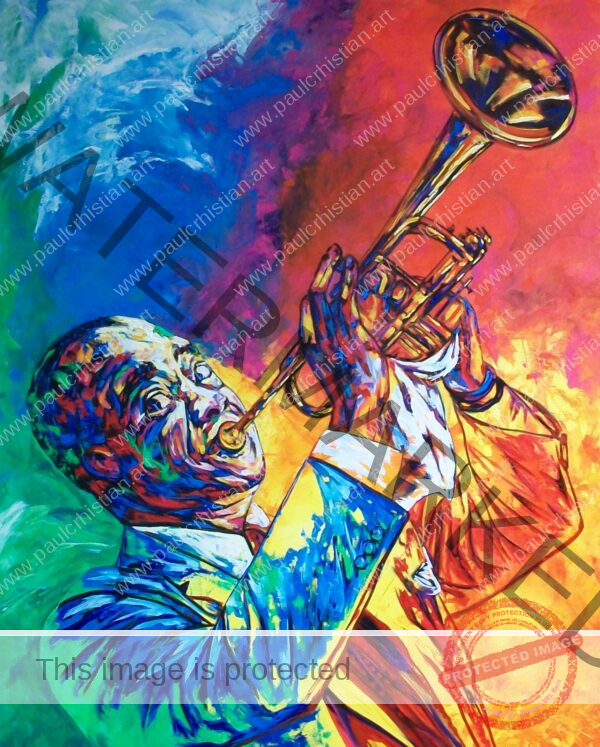 Louis Armstrong on canvas
