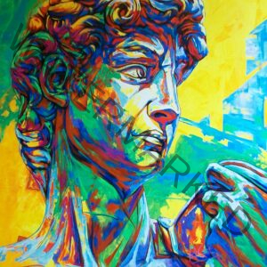 David - Michelangelo on canvas