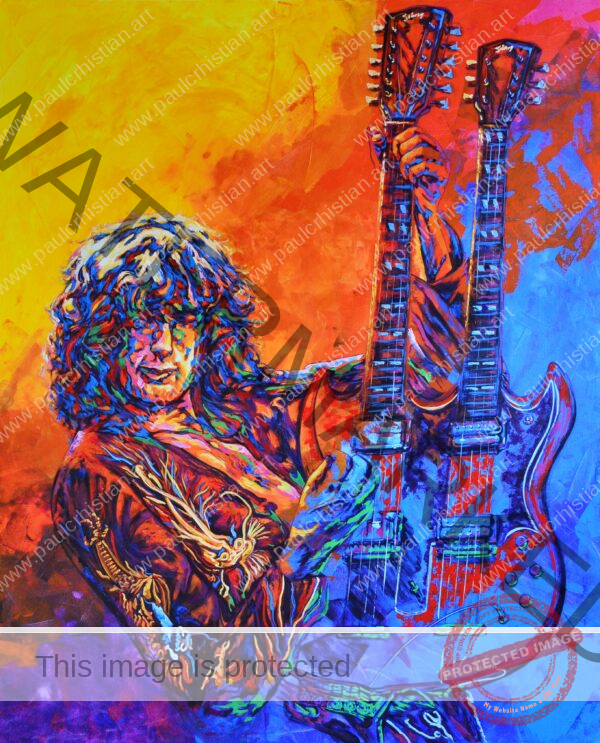 Jimmy Page on canvas