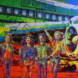 Led Zeppelin whit Plane on canvas