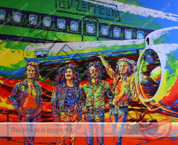 Led Zeppelin whit Plane on canvas