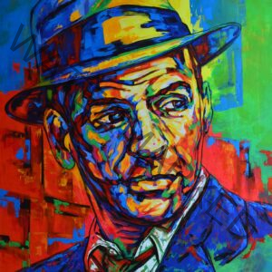 Frank Sinatra whit Hat on canvas