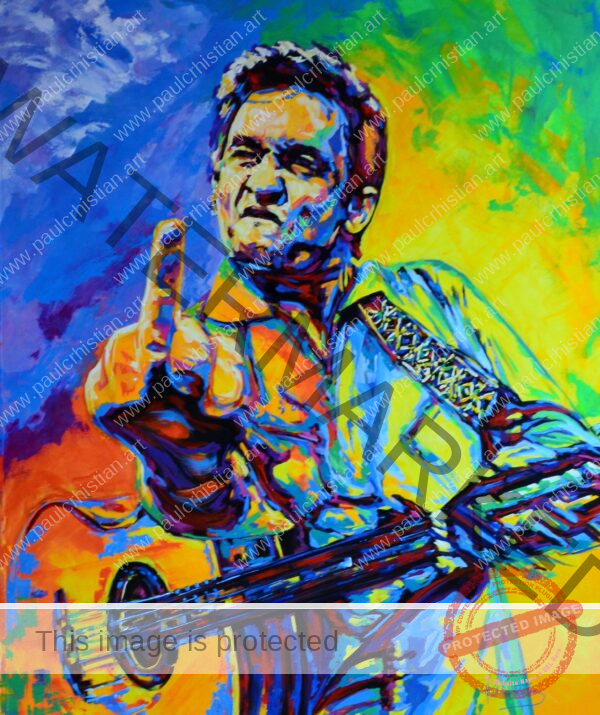 Johnny Cash on canvas