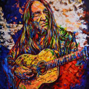 Willie Nelson on canvas