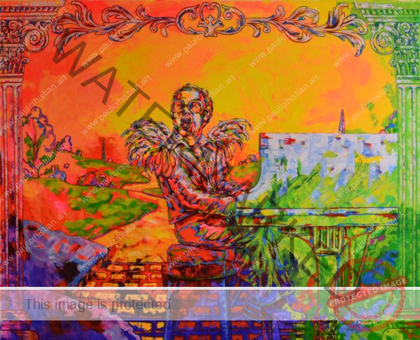 Elton John on canvas