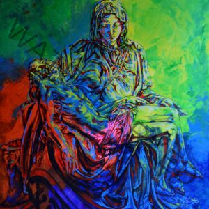 Michelangelo's  Pieta Original Art Piece Acrylic On Canvas