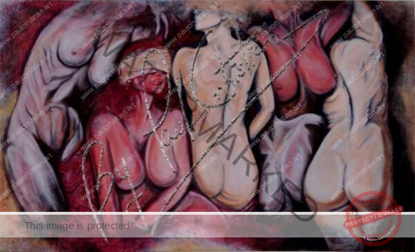 Naked No Title Oil on Canvas Original Painting