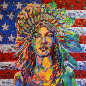 American Chica Original Art Piece Acrylic On Canvas